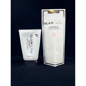 GLAMGLOW SUPERMUD Instant Clearing Charcoal Treatment Mask MEGA SIZE 3.5oz +Seal